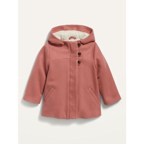 Toddler Girls Old Navy Soft Brushed Hooded Toggle Coat Jacket in Dusty Birch 3T - Picture 1 of 4